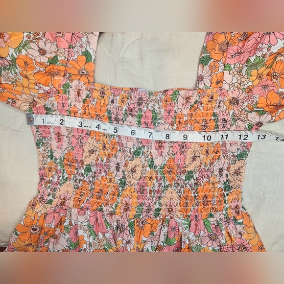 💜🩷gianni Bini Top Orange Floral Size S💓💚 - Picture 6 of 6